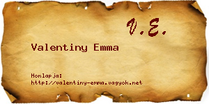 Valentiny Emma névjegykártya
