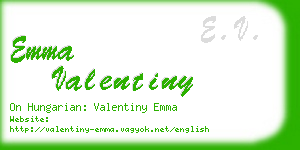 emma valentiny business card